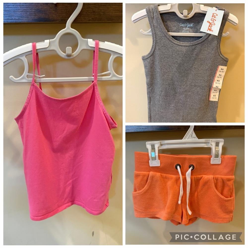 Cat & Jack/ Xhilaration Girls Tank Tops & Shorts Bundle